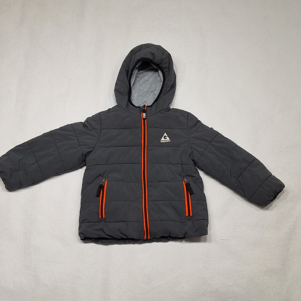 Gerry Boys Gray Puffers Coat With Jersey Lining Size 4